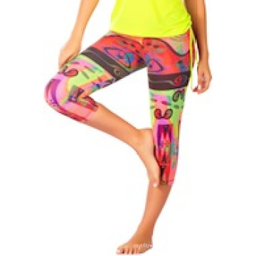 Pantalones capri de entrenamiento estampado Crp-008